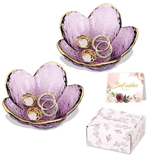 Gifts For Women Trinket Dish Unique Birthday New Home Gifts For Women Her Jewellery Tray Cute Room Decor Aesthetic Bedroom Accessories Ring Dish Holders Small Friendship Christmas Gifts(2 pcs)