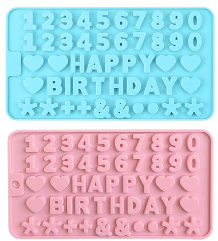 2 stampi in silicone con numeri di cioccolato, riutilizzabili, per cioccolato, torte, gelatina, caramelle, sapone