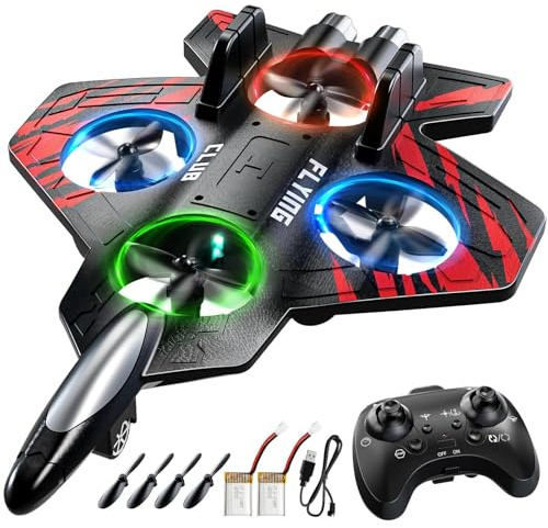 JUKUDAHU Foam RC Airplane for Kids Ages 8-12, 2.4 GHz, 360° Flips | Colorful Lights, Stunt Roll, For Boys and Girls Ages 8-16, Plane Toy Gift for Kids and Adults