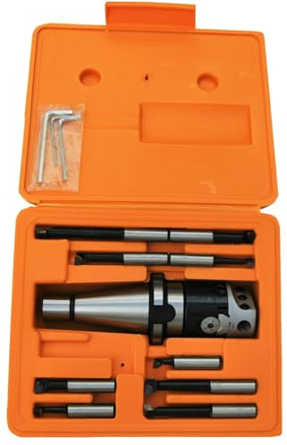 SET TESTINA TESTA FRESA PER ALESARE ISO40 ALESATORE CENTESIMALE CON 9 BARENI