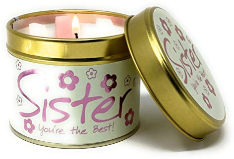Lily Flame You're The Best Sister Scented Tin Candle- A Heartfelt Gift of Love and Appreciation - Pretty Pink Flowers on Pistachio Green with a Sweet, Powdery Scent - Crafted with Love