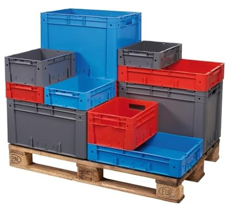 qpool24 Euro-Stapelkasten 120 x 200 x 300, grau, PP