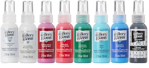 Gallery Glass Holiday Stained Glass Paint Kit, 8 Piece Set Perfect for DIY Arts and Crafts Projects, PROMOGGHLY24