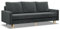 Mebligo - Sofa mit Schlaffunktion und Bettkasten, 3-Sitzer Schlafsofa 212 cm Breit, Bonellfederkern, Ausziehbares Couchbett auf Holzfüßen - Dunkelgrau