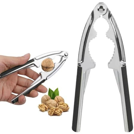 Schiaccianoci Tokaneit, Nero, Pinze per Noci, Antiscivolo, Metallo, Multifunzione, Professionale