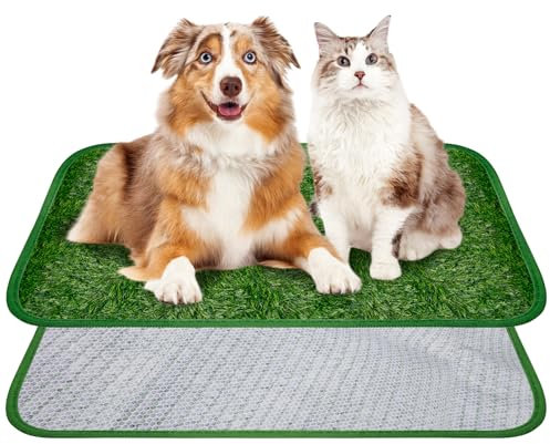 WANDGU Wiederverwendbare Hundetoilette Hunde Rasenteppich: 50×70cm Künstlicher Grasteppich, Premium Kunstrasen für Hunde, Hundeklo, Trainingsunterlage Hundetoilette für Balkon, Terrasse, Garten