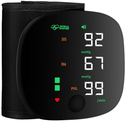 Wrist Blood Pressure Monitor, Rechargeable Monitors for Home Use with Digital Large Display, Voice Broadcast, Blood Pressure Machine, Carrying Case