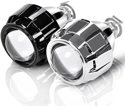 Angel Eyes,Angel Eyes Roller 2PCS 2,5 Zoll Mini Bixenon HID Weißlicht Projektor Scheinwerfer H4 H7 H11 9005 H8 LED Dual Beam Objektiv 8000LM(Silver Belt A Cover)