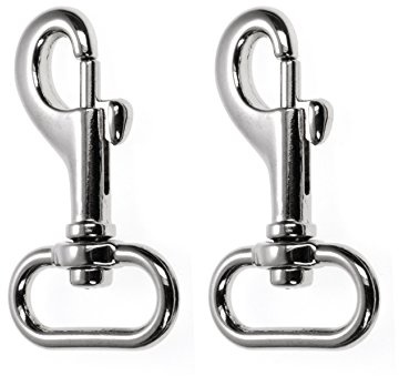 Ganzoo Karabiner-Haken mit Drehgelenk L: 58 mm, Bolzenkarabiner für Hunde-Leine, 2 Stück, Wirbelkarabiner, für Paracord 550 Hundehalsband, legierter Stahl, Schnapp-Karabiner Drehkopf, Farbe: Schwarz