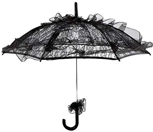 Lace Umbrella Novelty Black Color Parasol for Lady Women Party Decor Dancing Photography