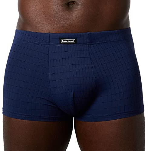 Bruno Banani Hipshort Check Line 2.0 Gr. XXL - Karomuster Blau - Elastische Herren Boxershorts Eng Anliegend - Mikrofaser Unterhose - Ideale Passform