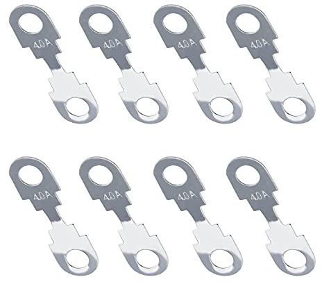 8 unids 40A coche plana Fusible tira plata tono aleación de zinc Accesorios piezas de repuesto para coche automotriz DC12V