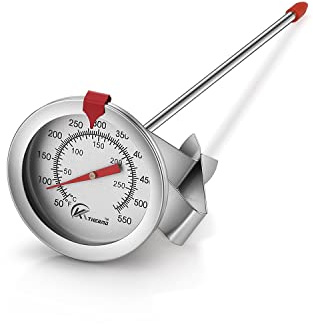 KT THERMO Candy/Deep Fry Thermometer with Instant Read,Oil Thermometer,8 Stainless Steel Stem Meat Cooking Thermometer,Best for Turkey,BBQ,Grill