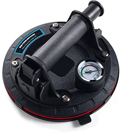 Ventouse Vitre,Ventouse à Vide Robuste avec Manomètre,Ventouse a Pompe,Ventouse Levage Verre -Capacité de Charge de 150kg,Ventouse Industrielle pour le Levage de Surfaces Planes et Non Poreuses