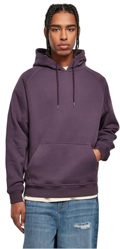 Urban Classics Herren Blank Hoody – Locker Geschnittener Kapuzenpullover mit Kängurutasche und Verstellbarer Kapuze für Freizeit Alltag Sport und Streetwear,Purplenight,S