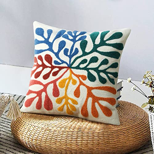Merrycolor Copricuscino Boho Astratto Matisse 45 x 45 cm Morbido trapuntato colorato federe metà secolo estetica moderna Boho cuscini decorativi federa per cuscino per divano soggiorno letto