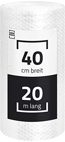 Luftpolsterfolie 0,4 x 20 m - 60 my stark, Versandfolie, Polsterfolie zum Schutz von empfindlichen Gegenständen, recycelbar