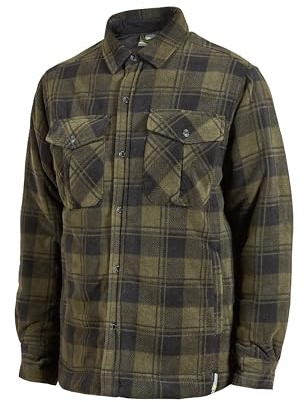 U-Power | Camicia da Lavoro Uomo Willow, in Pile, a Maniche Lunghe, Imbottita e Trapuntata, con Numerose Tasche e Dettagli in Velluto a Coste, 100% Poliestere