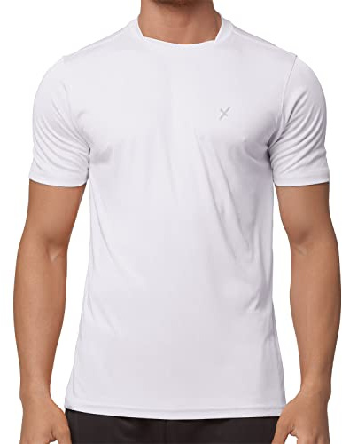 CFLEX Maglietta da uomo per lo sport, T-shirt fitness, collezione di abbigliamento sportivo, bianco, S