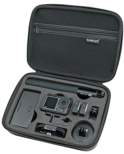 SUREWO Custodia impermeabile per DJI Action 4, borsa portatile da viaggio compatibile con accessori DJI Osmo Action 5 Pro/4/3 Adventure Combo