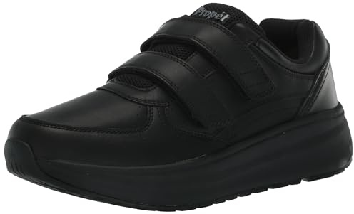 Propét Men's Ultima Strap Closure Supportive Leather Shoes Black 9.5 Wide US