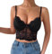 Rongseng Crop Tops Damen Sexy Spitze Bauchfrei Camilose Top Spaghettiträger Cropped Oberteil V-Ausschnitt Spitzentop Bralettes Untertops Sommer Cami Tank Top