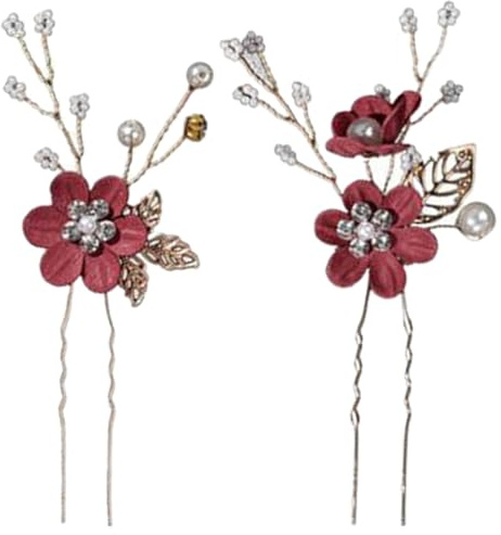 ABOOFAN Lot De 2 Épingles À Cheveux Fleurs Pour Mariage En Alliage Accessoires De Mariée Élégants Pour Coiffure De Demoiselle D'Honneur Et Cérémonies