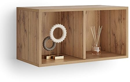 MOBILI FIVER, Unidad de Pared X 70, Color Madera rústica, Aglomerado y Melamina, Armario de Pared para Entrada, Salon, Oficina, Made In Italy