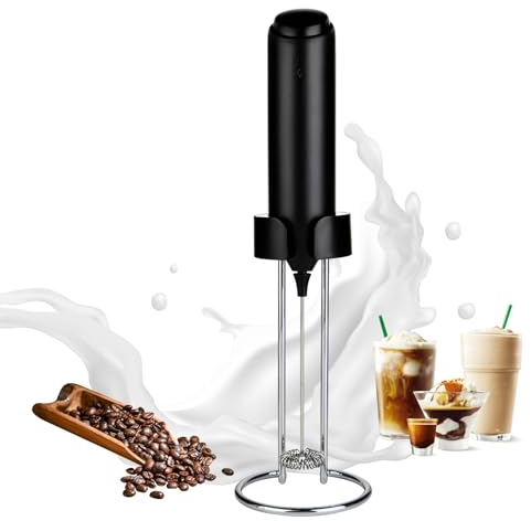 WINETELL Rechargeable Electric Milk Frother Handheld, Coffee Frother with USB C Charging Stand, Powerful Frother Wand Whisk, Drink Mixer for Lattes, Hot Chocolate, Matcha, etc