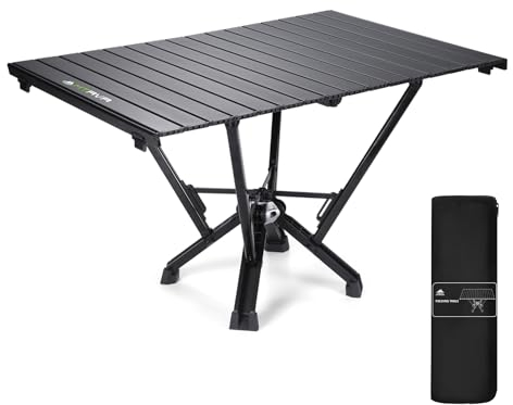 MTRVR Campingtisch Klappbar Aluminium Klapptisch Tisch, Tragkraft für 4–6 Erwachsene Picknicktisch mit Tragetasche für Camping Picknick und Strand im Freien 84x57 cm