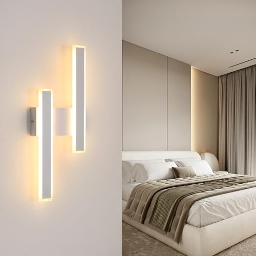 Comely Applique da Parete Interno LED, 32 W 3600 LM Lampada da Parete Moderna Lunga, Bianca Lampada a Muro in Alluminio per Camera da letto Soggiorno Bagno Corridoio, Bianco Caldo 3000 K