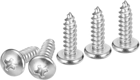 DTGN #10x5/8 Phillips Pan Head Self-tapping Screw - 25Pack - Bright Finish 304 Stainless Steel Sheet Metal Screws Wood Screws