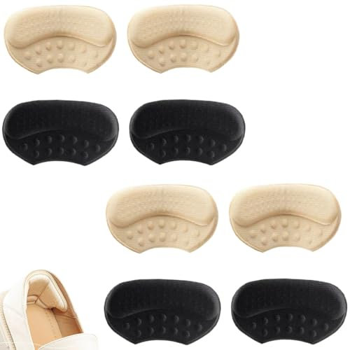 COYUN 4 paires coussinets de talon autocollants, Protege Talon Chaussure, Coussinet Talon Chaussure, pour chaussures amples et trop grandes - Semelles intérieures confortables, pour éviter de glisser