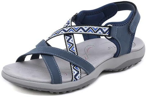 Meik Mangni Sandales Sport Femme Sandale de Randonnée d'été Sandales de Marche Légères à Bout Ouvert Chaussures de Trekking en Plein,Brun,Taille:39 EUÉtiquettes 40 EU