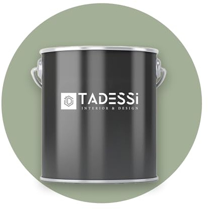 TADESSI Wall Select Wandfarbe Grün - Salbeigrün - abwaschbare Innenfarbe matt - Dispersionsfarbe - Geruchsarm und Lösemittelfrei - 1 Liter Gebinde