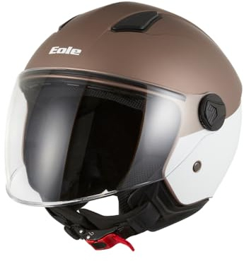 EOLE Casco Jet Coconut Blanco y Cobre – Homologado ECE R 22.06 – L (59 cm) – Carcasa ABS