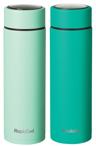 Nuby Limited Edition RapidCool Portable Baby Bottle Making Twin Pack - Prepare A Perfect Formula Feed in 2 Minutes | Includes 1 Rapid Cool, 1 Powder Dispenser & 1 Flask (Green)