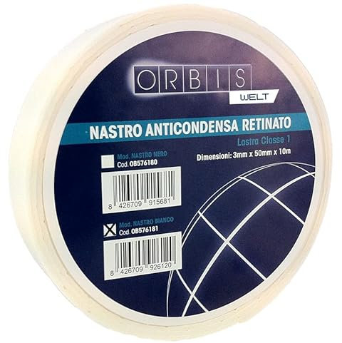 Orbis Nastro Isolante Anticondensa Retinato Isolamento Termico Tubazioni Lunghezza 10 mt OB576181 (1 Pezzo)