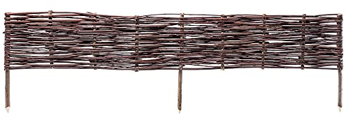 KADAX Palissades en Osier Naturel pour Jardin, Clôtures Décoratives pour Délimiter, Orner et Sublimer Votre Espace Exterieur (120 x 30 cm, 1 Pièce)