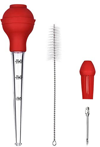 ARTIBY Baster Syringe, Turkey with Brush for Barbecue Roasting | Bulb Baster Set with Cleaning Brush for Cooking Basting Meat Poultry Chicken Beef