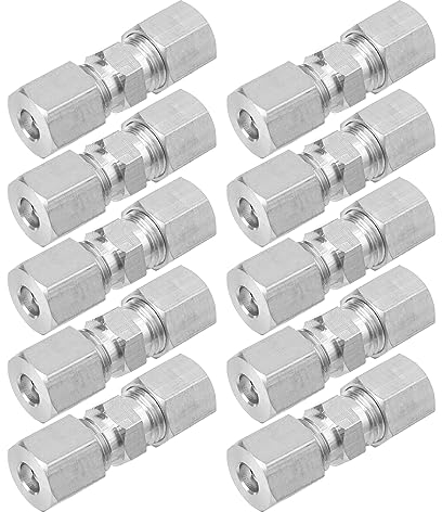 Nizirioo Bremsleitungsverbinder 4,75mm Bremsleitungsverbinder 10Pcs Bremsleitungsverbinder Ohne Bördeln, 4,75mm Bremsleitungsverbinder für Bremsleitung, Kupfer Stahl Bremsleitungen