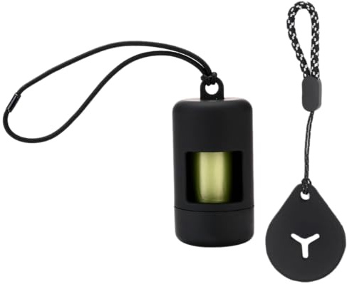 QMEAKMONY Dog Poop Bag Holder for Leashes Compact and Lightweight Poop Bag Dispenser Dog Waste Holder Easy Replacement and Cleaning (Black)