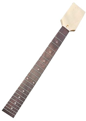 YoungMonic Electric Guitar Neck 22 Fret 24 inch Unfinished Dot Inlay Paddle Head for 42mm nut and 56mm heel DIY guitar necks (22 Fret 24 Inch)
