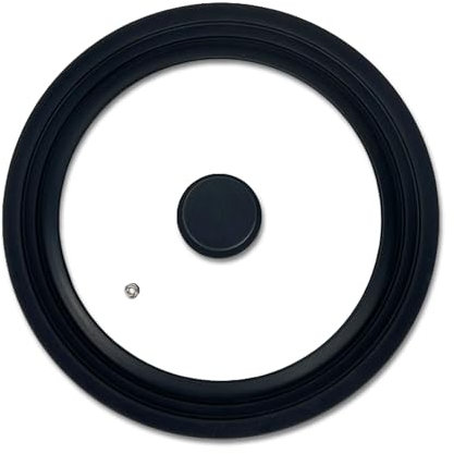 Homatz Universal Pots Pans Lid Fit for 24cm, 26cm, 28cm Cookware, Tempered Glass Lid - Cooking Pots Saucepan Frying Pan & Skillets Cover - Heat Resistant Silicon Rim & Knob