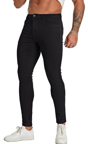 CadaSor Mens Skinny Jeans Super Stretch Slim Fit Jeans for Men Classic Tapered Leg Denim Pants(Black,28)