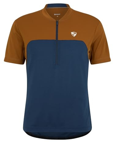 Ziener NARIUS - Maglia da Ciclismo da Uomo, per Mountain Bike, Traspirante, ad Asciugatura Rapida, Elastica, a Maniche Corte, in Legno, 46