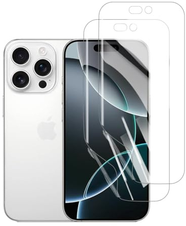 HYVICYROT Hydrogel Skärmskydd för iPhone 16 Pro Max, 2 stycken HD Genomskinliga Mjuka TPU Skärmskydd [Inte Härdat Glas] [HD Genomskinligt] [Hög Känslighet]