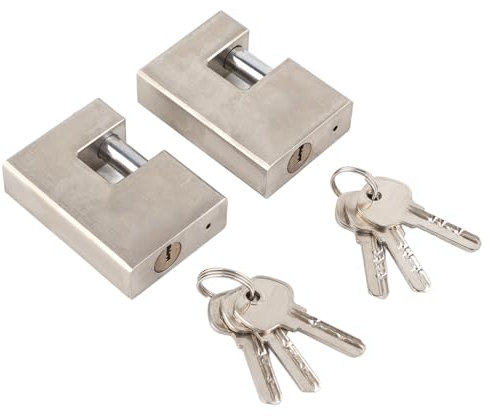 de Servicio Pesado, Juego de Cadenas de Candidatos de Servicio Pesado de 2 Piezas, Cerradura de Monobloque a Prueba de óxido Impermeable con 8 Teclas, Candado Al Aire Libre Sólido en Forma de D