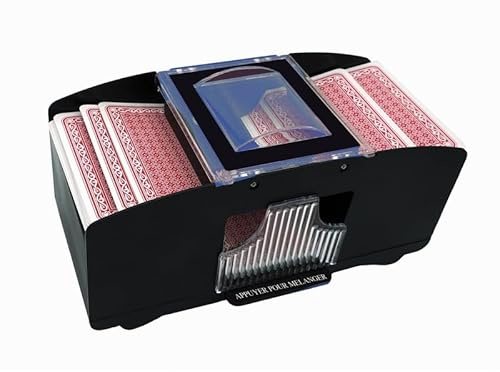 Wilson Jeux - Mélangeur De Cartes Automatique - Accessoire pour Mélanger Les Cartes De Façon Rapide Et Homogène - Fonctionne avec 4 Piles AA 1.5 v - Cartes Et Piles Non Incluses