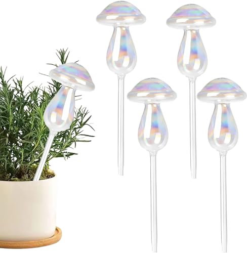 CUVZORA 4 palline per irrigazione in plastica, per piante da interno, giardino e balconi